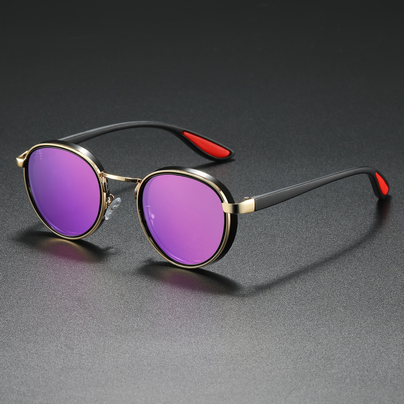 Street Fashion Photographers - Fashionable Metal Round Frames Steampunk-Style Sunglasses