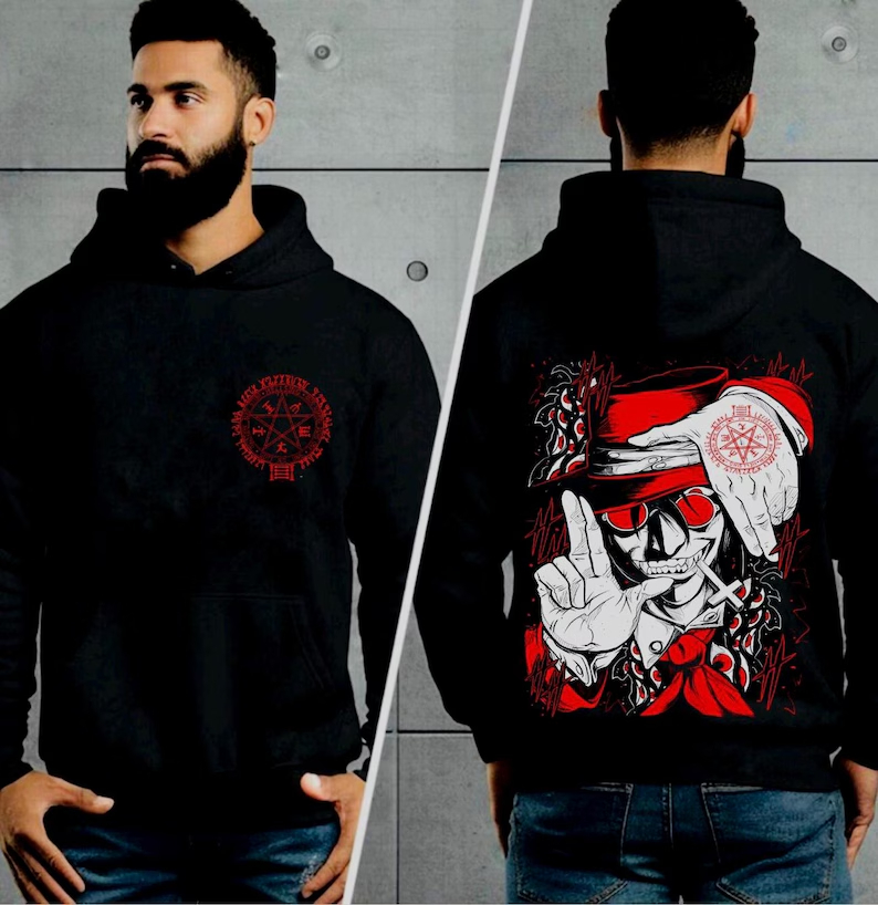 Oversized Crewneck Fleece - Hellsing Hoodie Oversized Unisex Graphic Print