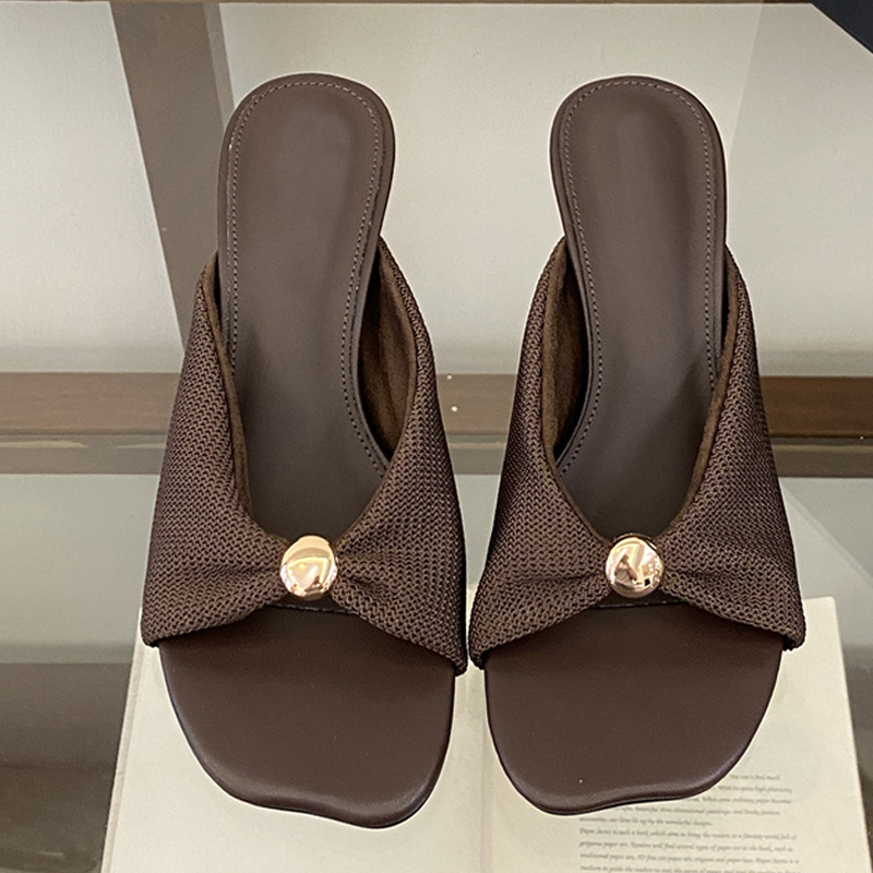 Street Fashion Clothing - Liyke Summer Slippers Women Fashion Metal
