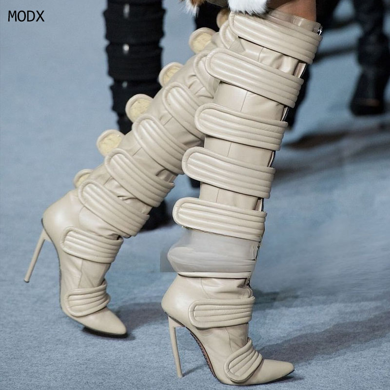 Street Fashion Rome 2026 - 2026 Pointed Toe Knee-high Boots Solid