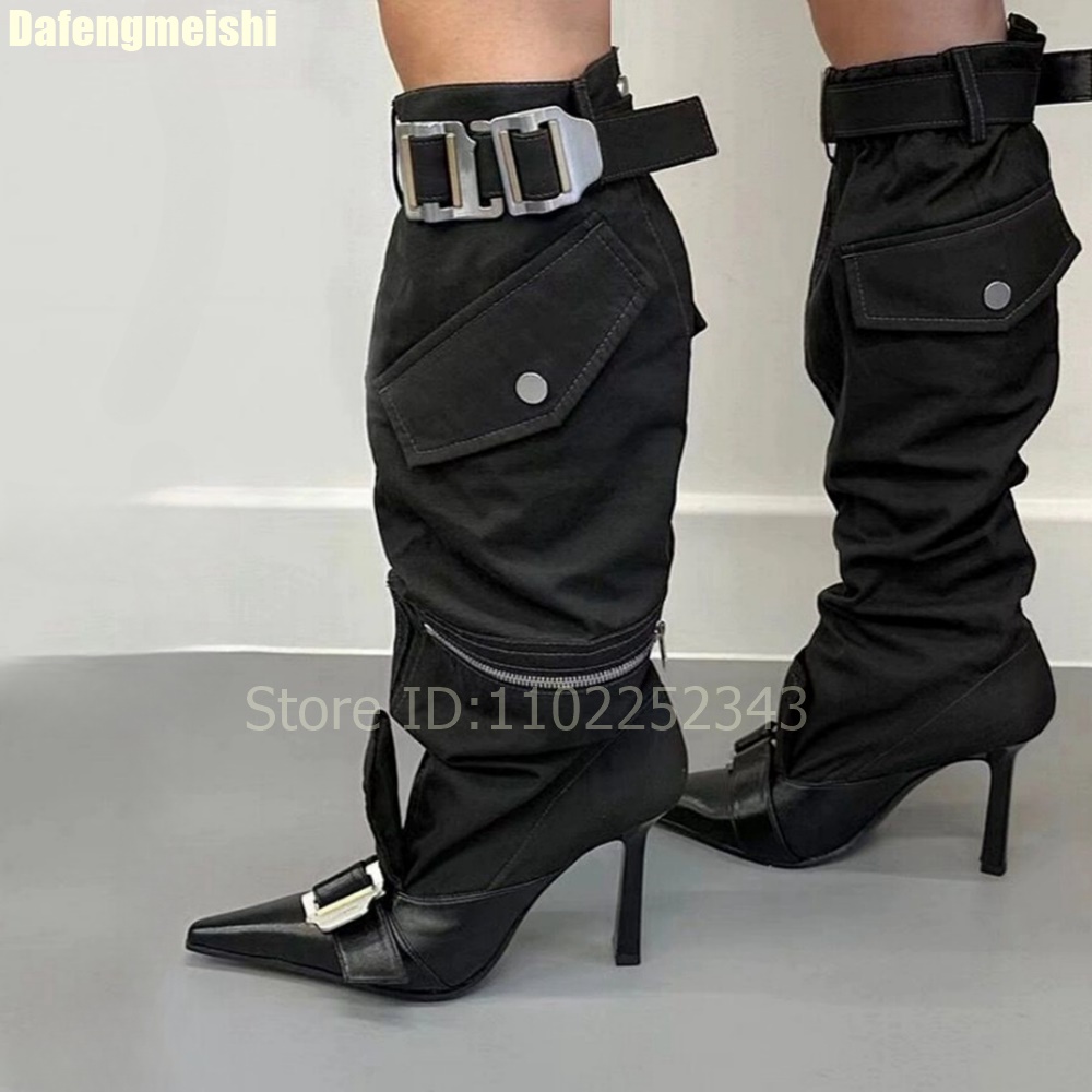 Street Fashion Rome 2026 - 2026 Autumn Women Knee-High Boots Metal