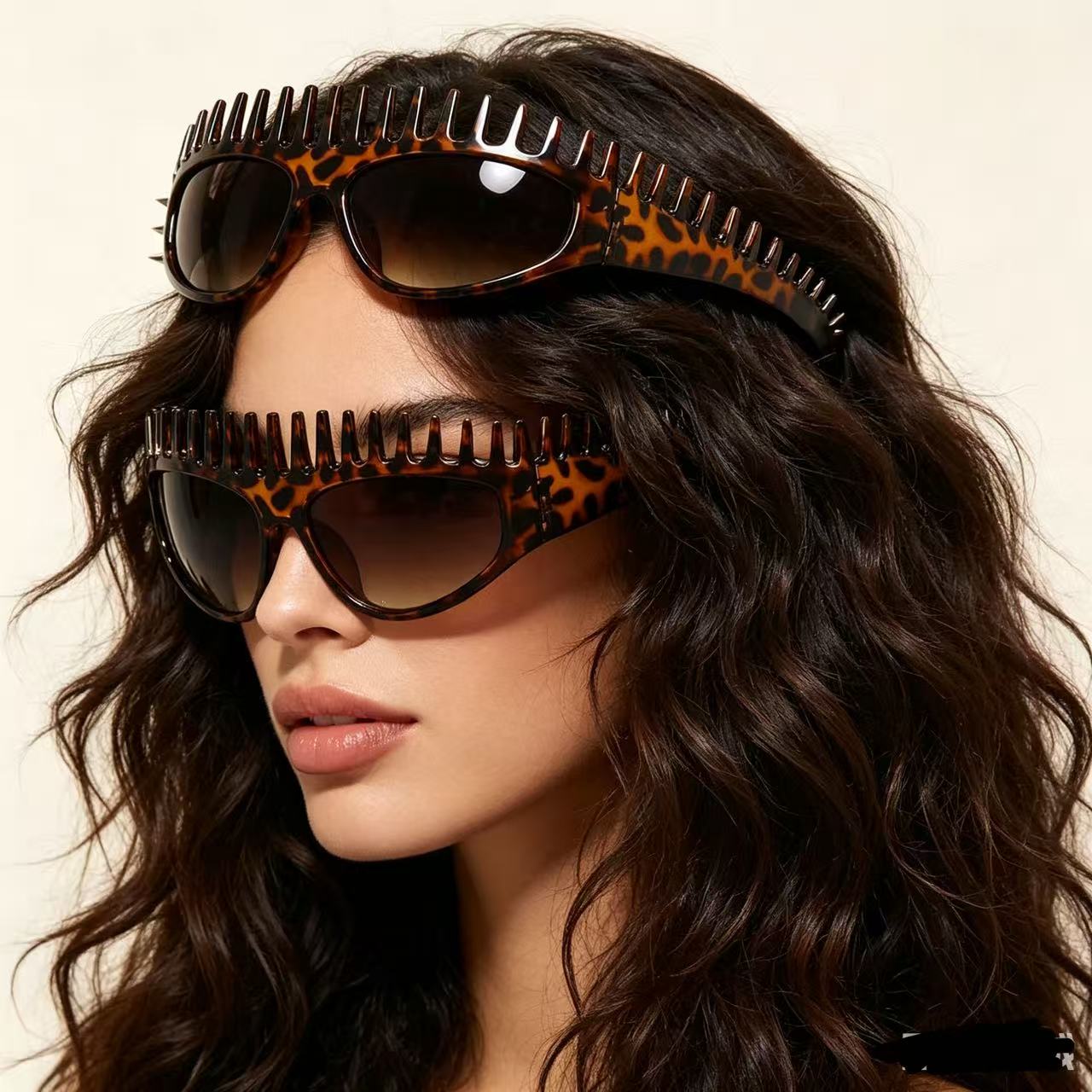 Street Fashion Photographers - Fashion Headband Style Wrap Sunglasses Decorative