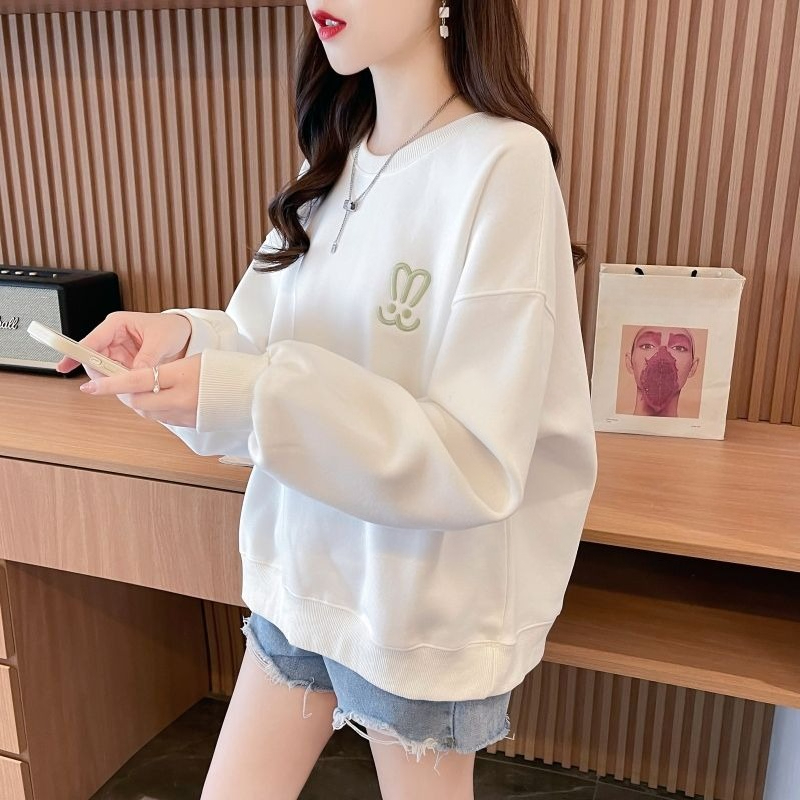 Oversized Crewneck Fleece - Women's Lightweight Oversized Crew Neck Sweatshirt