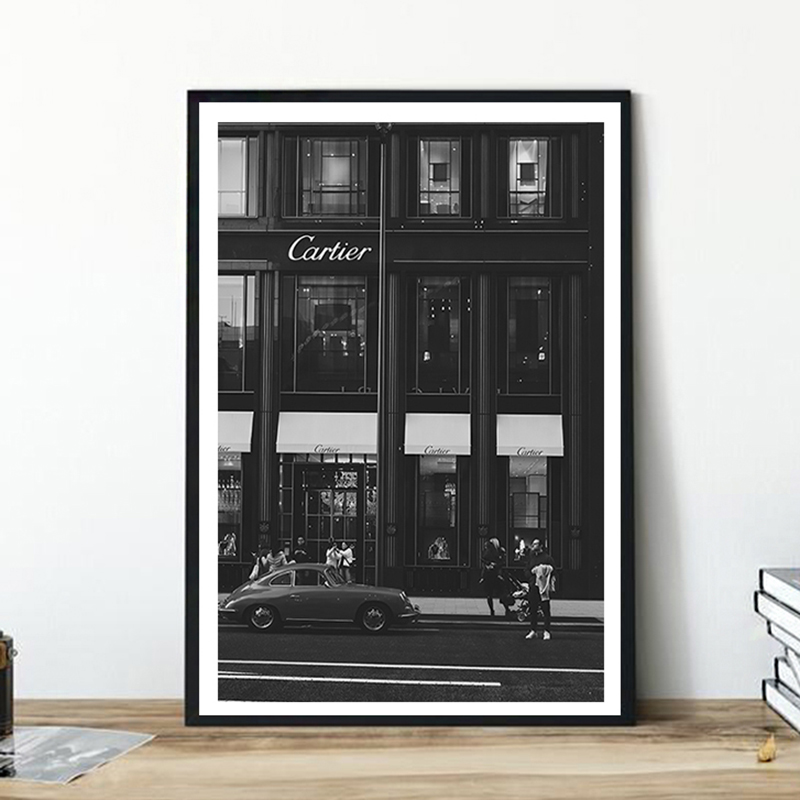 Street Fashion Poster - European Street Canvas Painting Fashion Black