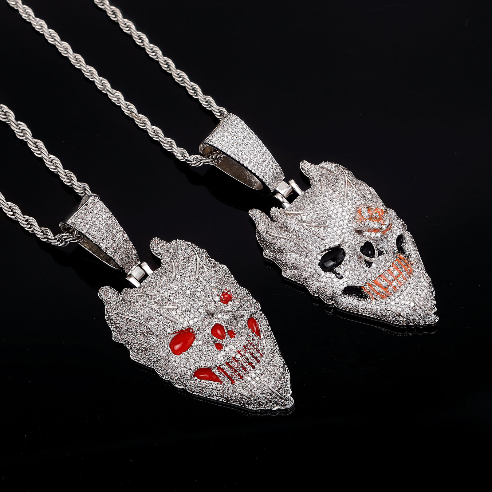 Fashion Street Singapore - Silver Plated Devil Skull Pendant Necklace