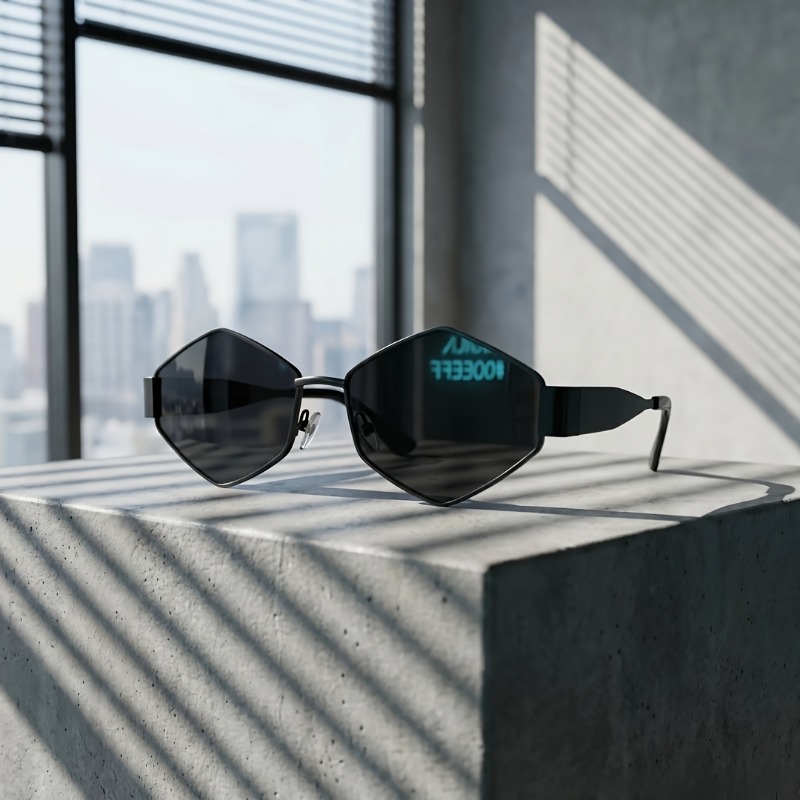 Street Fashion Photographers - Metal Retro Hexagonal Geometric Frame Glasses