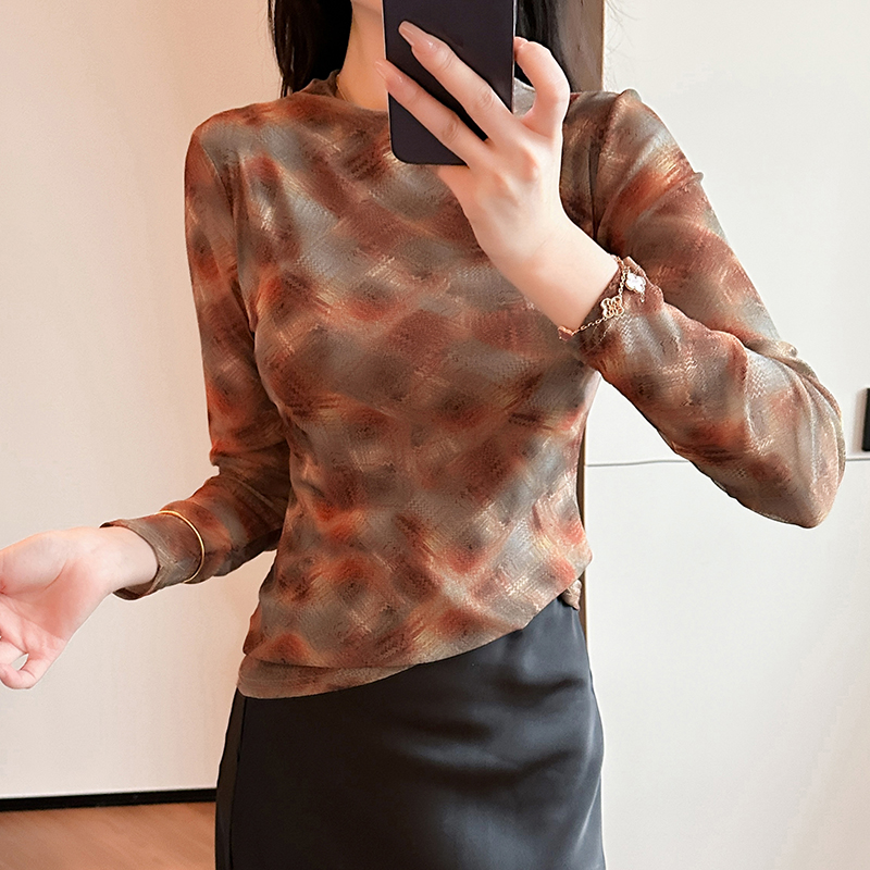 Y2K Mesh Top Women High Neck S - Street Fashion Photographers 评论和价格