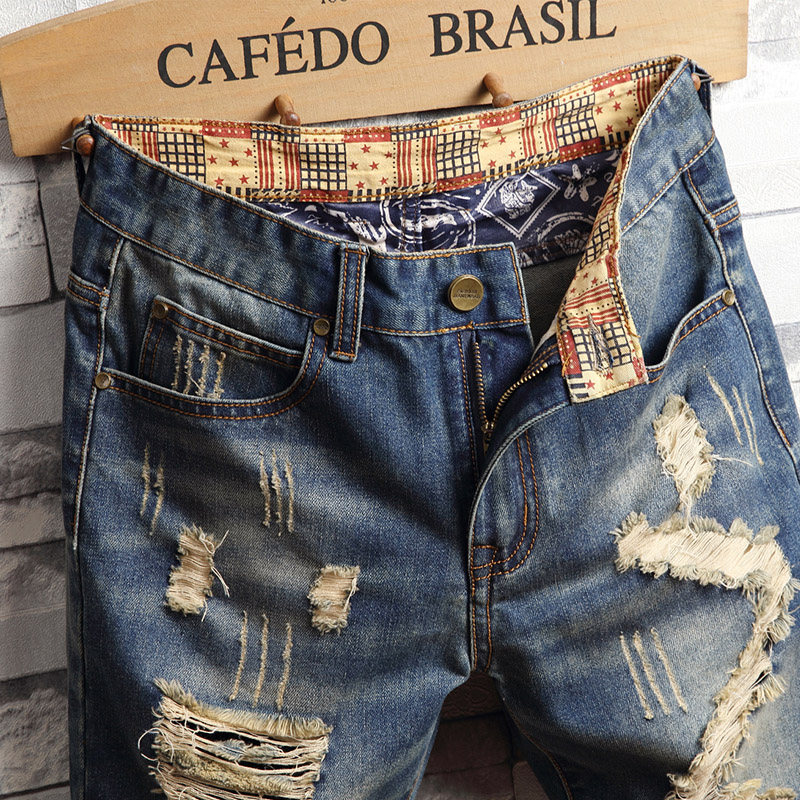 Ripped Hip-hop Denim Shorts Me - Distressed Jean Rip 评论和价格