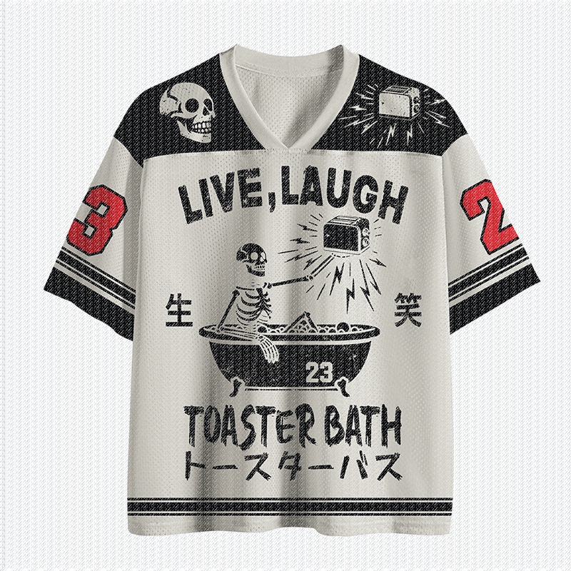 V Neck White Black Color Block - Street Fashion Jersey 评论和价格