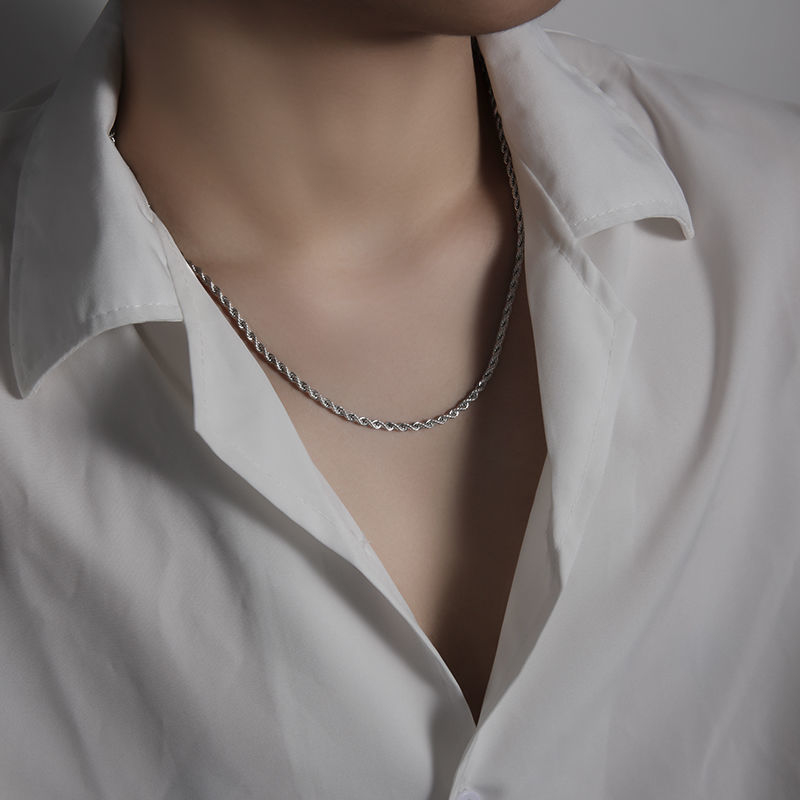 Men Polished Thin Twist Rope C - Street Fashion Guys 评论和价格