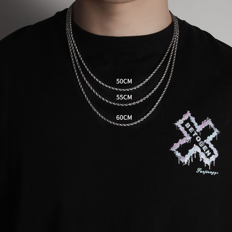 Men Polished Thin Twist Rope C - Street Fashion Guys 评论和价格