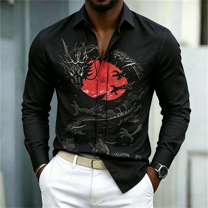 2026 New Men's Shirt White Bla - Street Fashion For 2026 评论和价格