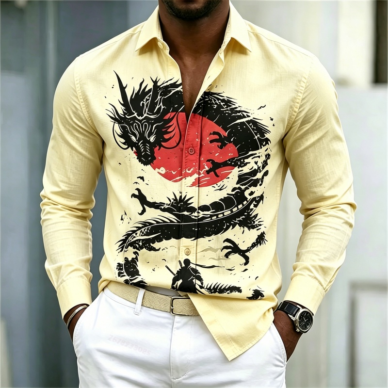 2026 New Men's Shirt White Bla - Street Fashion For 2026 评论和价格