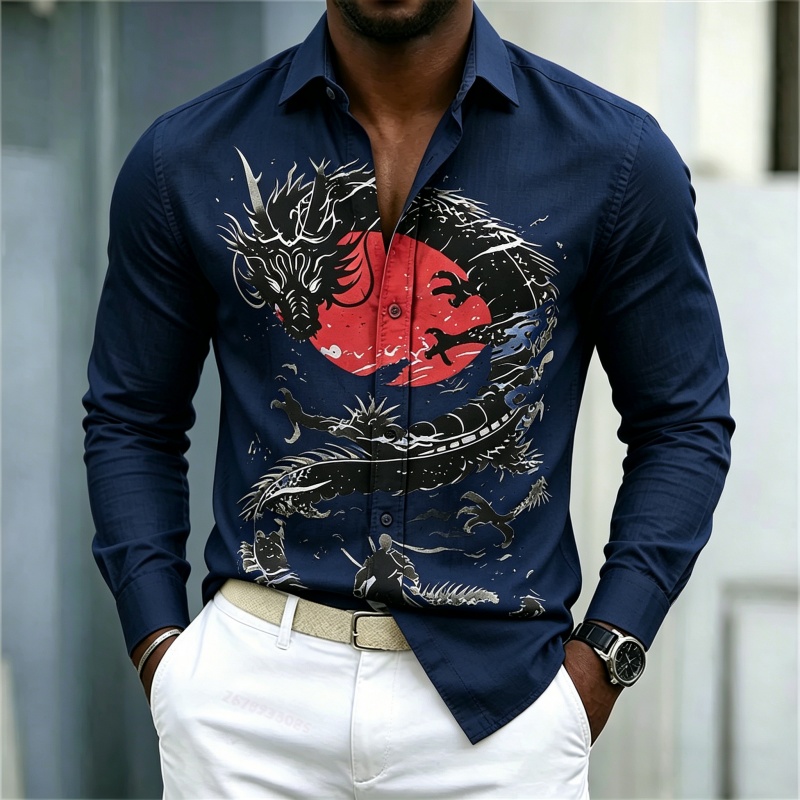 2026 New Men's Shirt White Bla - Street Fashion For 2026 评论和价格