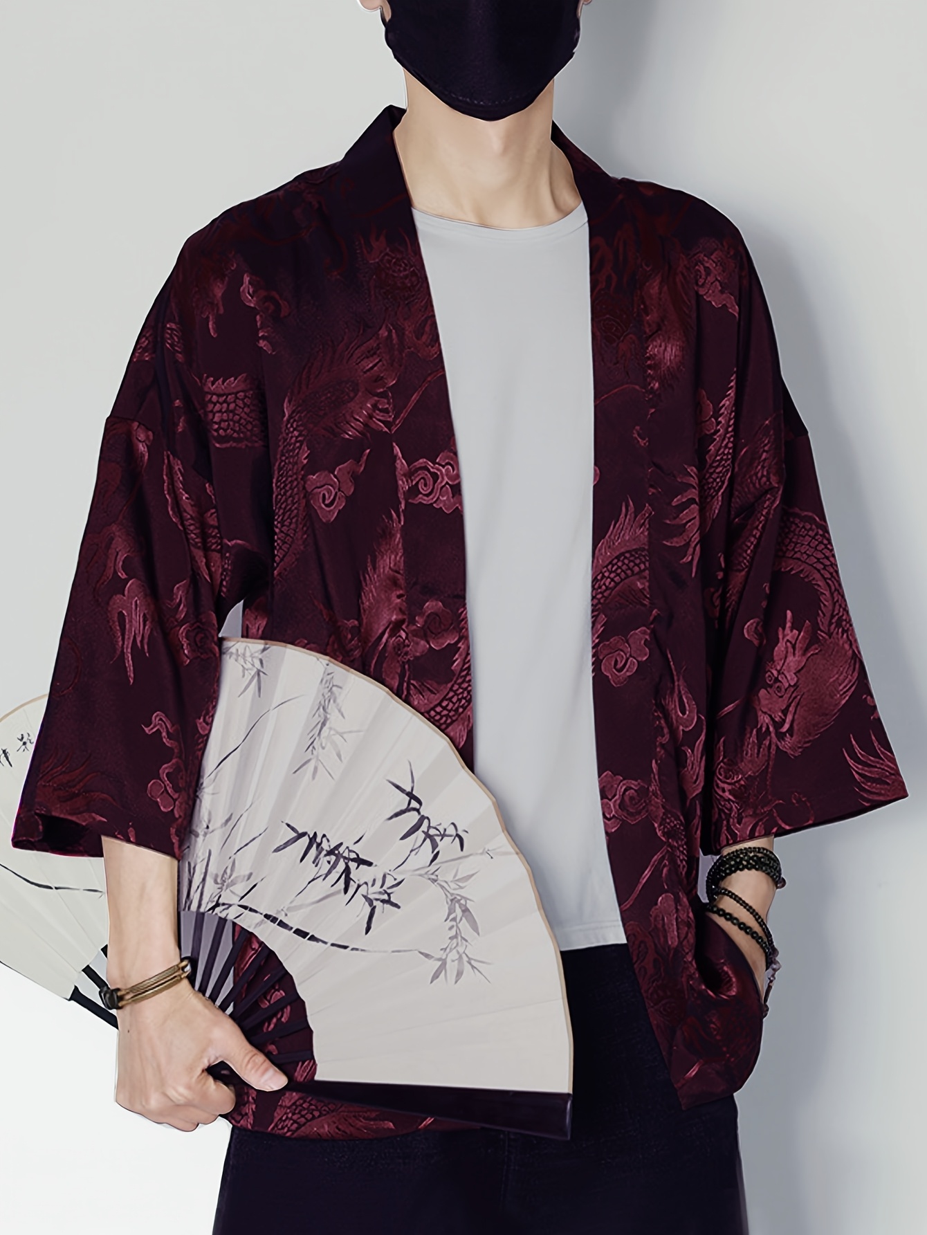 2026 Summer Men's Kimono 3D Pr - Street Fashion Clothing 评论和价格
