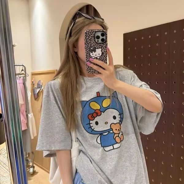 Short Sleeved Hello Kitty Prin - Street Fashion Jersey 评论和价格