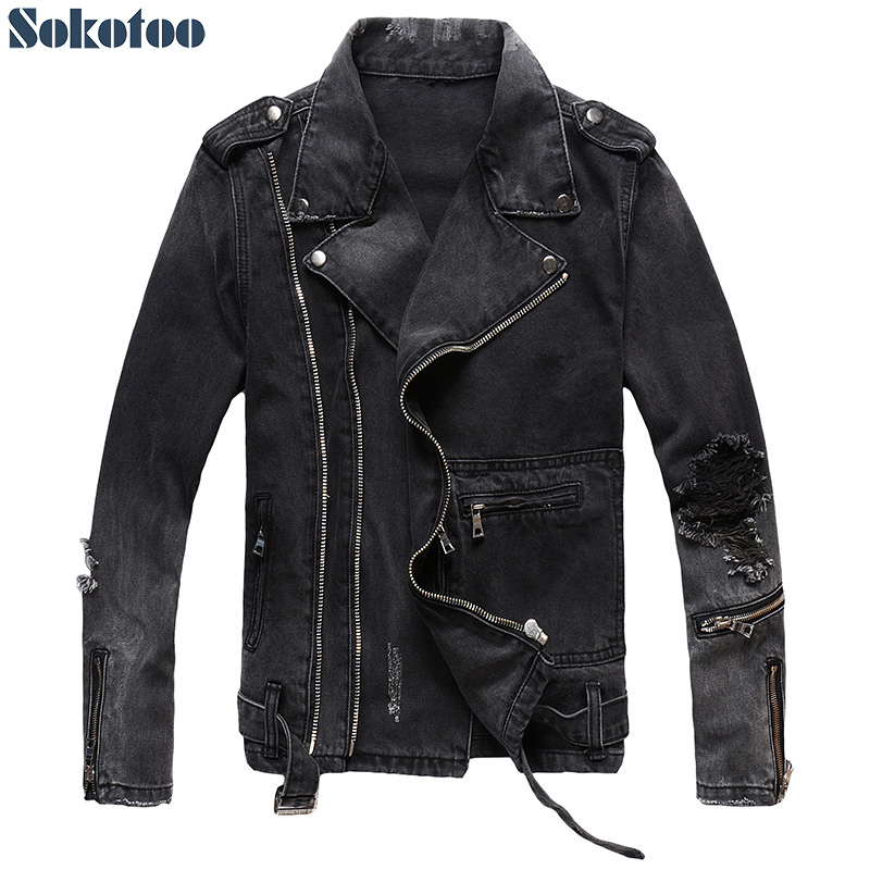 Sokotoo Men's zippers black de - Distressed Jean Rip 评论和价格