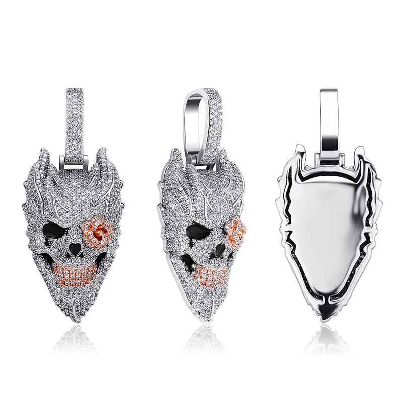 Silver Plated Devil Skull Pend - Fashion Street Singapore 评论和价格