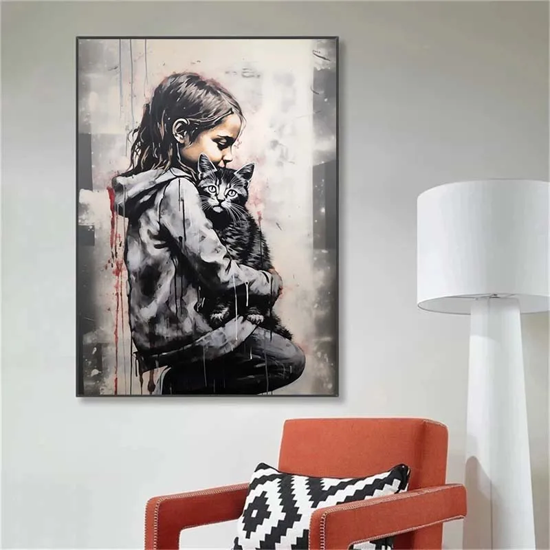 Banksy Graffiti Boy Girl with  - Street Fashion Poster 评论和价格