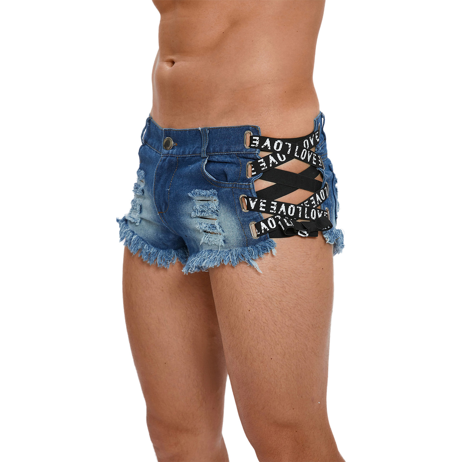 Mens Distressed Ripped Mini De - Distressed Jean Rip 评论和价格