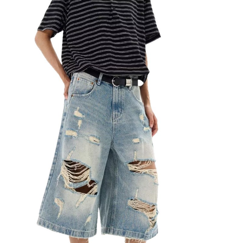 New Men Vintage Ripped Baggy S - Distressed Jean Rip 评论和价格